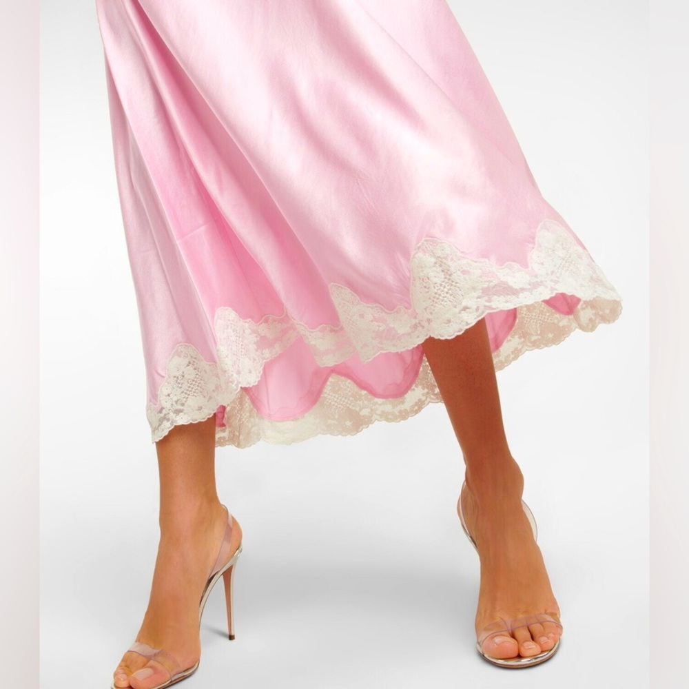 Rixo Crystal lace trim satin skirt - Picture 2 of 8
